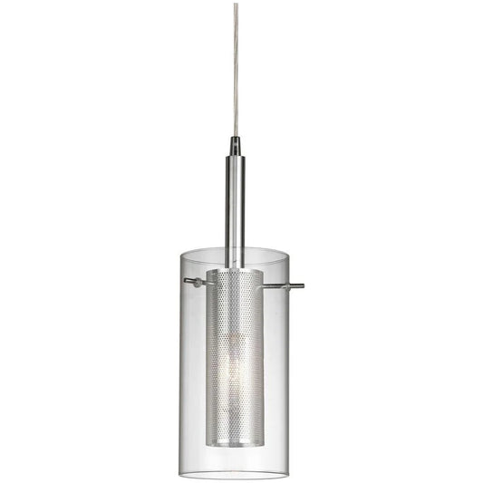 Polished chrome pendant light, by Dainolite, for kitchen island or dining