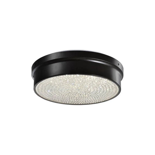 Black finish flush-mount ceiling light, by Maple, for hallway, bedroom, or entryway