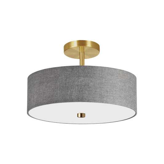 Grey semi-flush mount ceiling light, by Dainolite, for hallway, bedroom, or entryway