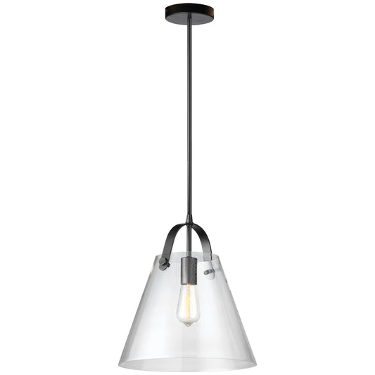 Clear pendant light, by Dainolite, for kitchen island or dining