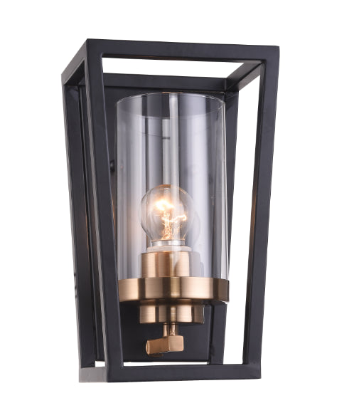 Black finish wall sconce, by Maple, for hallway or living room