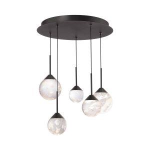 Black pendant light, by Schonbek, for kitchen island or dining