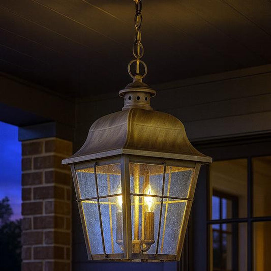 Ceiling light, by Quoizel, for hallway, bedroom, or entryway, angled view