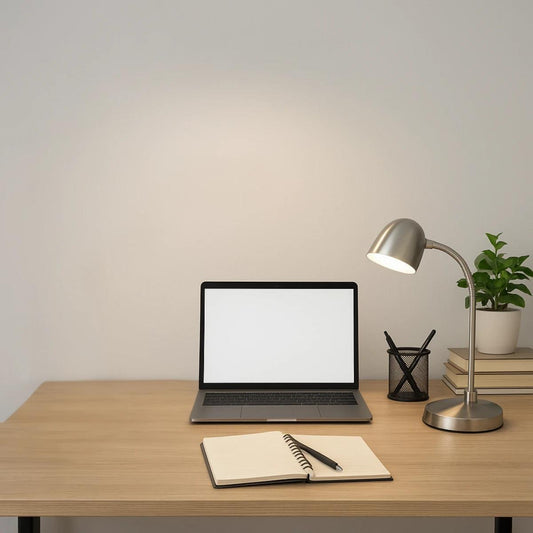 LED satin chrome light fixture, by Dainolite, angled view