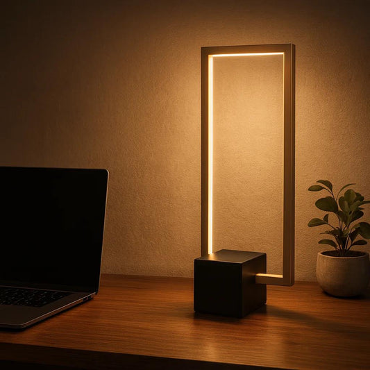 LED aged brass light fixture, by Dainolite, angled view