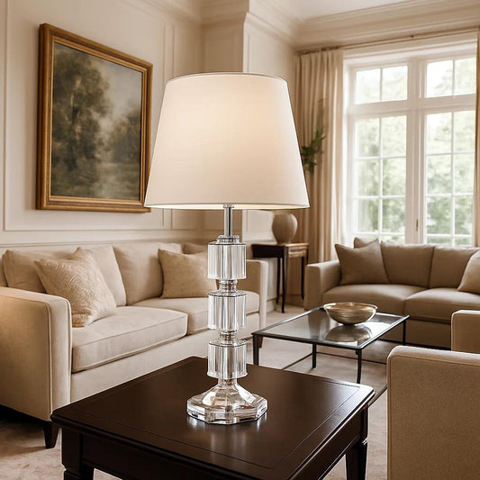 Polished chrome light fixture, by Dainolite, angled view