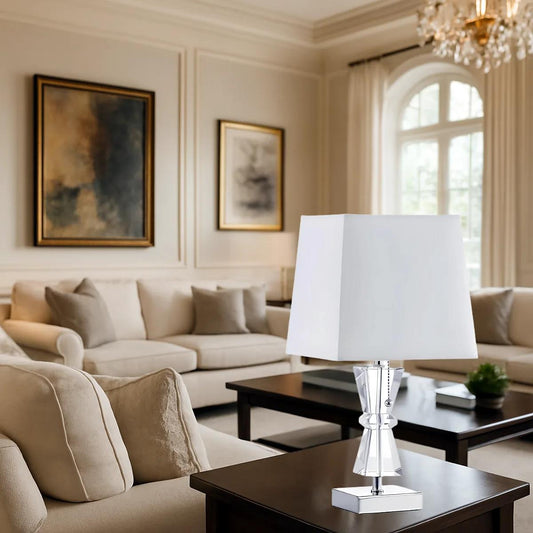 Clear light fixture, by Dainolite, angled view