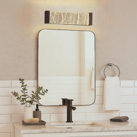 Black metal bath bar, by Maple, for bathroom, angled view