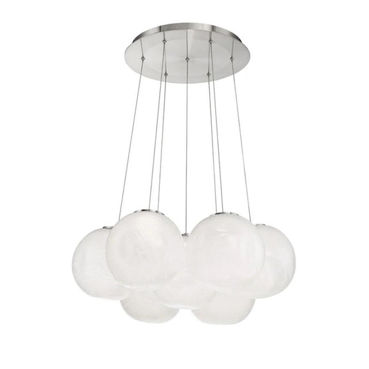 Brushed nickel finish chandelier, by Modern Forms