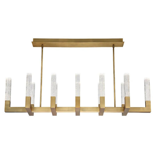Aged brass finish island pendant, by Modern Forms, for kitchen island or dining