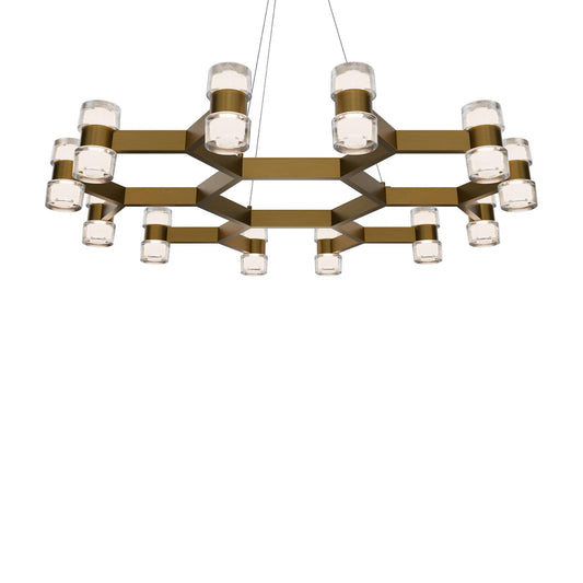Aged brass finish chandelier, by Modern Forms