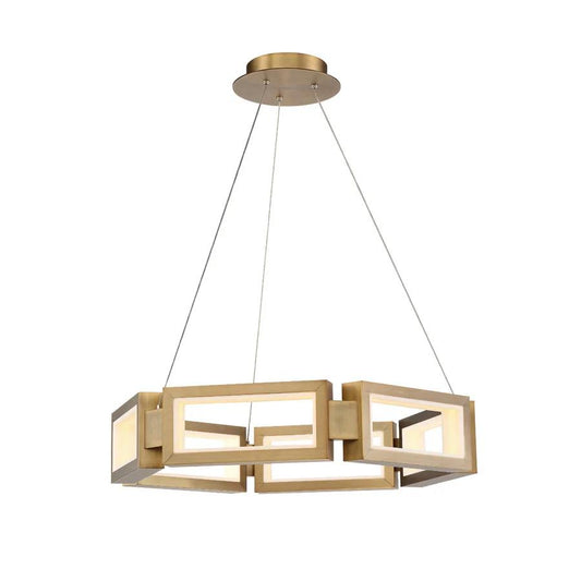 Aged brass finish chandelier, by Modern Forms