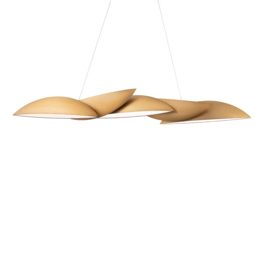 Aged brass finish chandelier, by Modern Forms