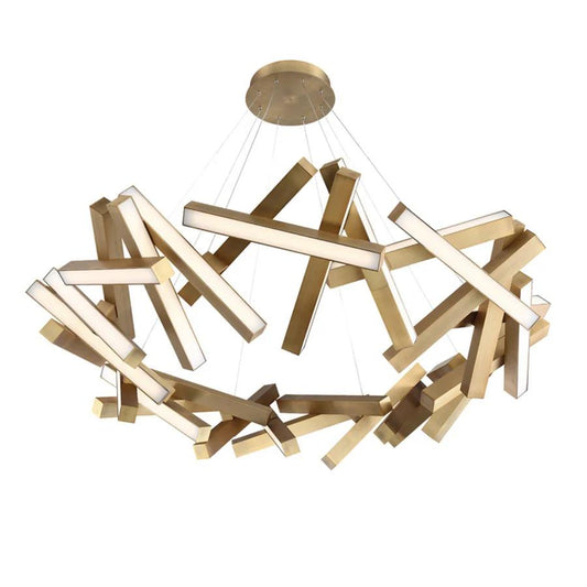 Aged brass finish chandelier, by Modern Forms