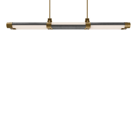 Bassalt stone/aged brass finish island pendant, by Modern Forms, for kitchen island or dining