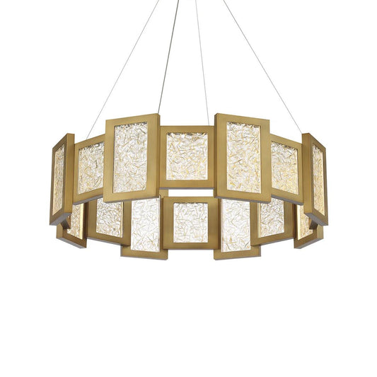 Aged brass finish chandelier, by Modern Forms