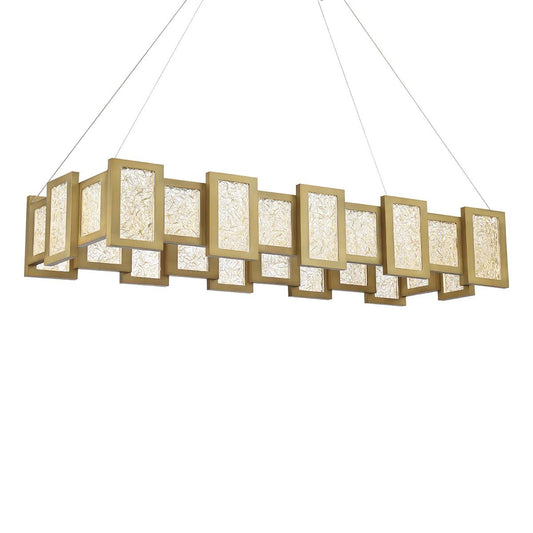 Aged brass finish island pendant, by Modern Forms, for kitchen island or dining
