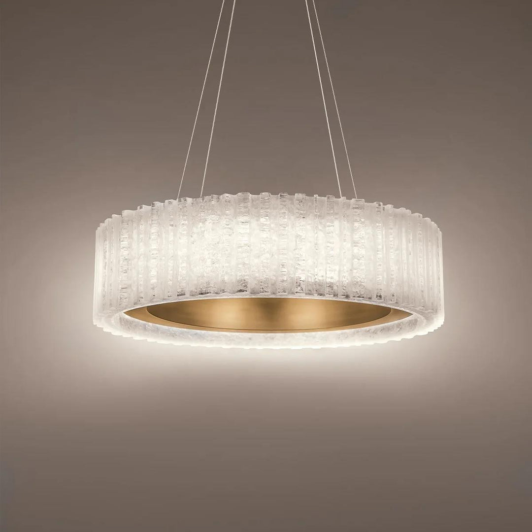 Aged brass finish chandelier, by Modern Forms