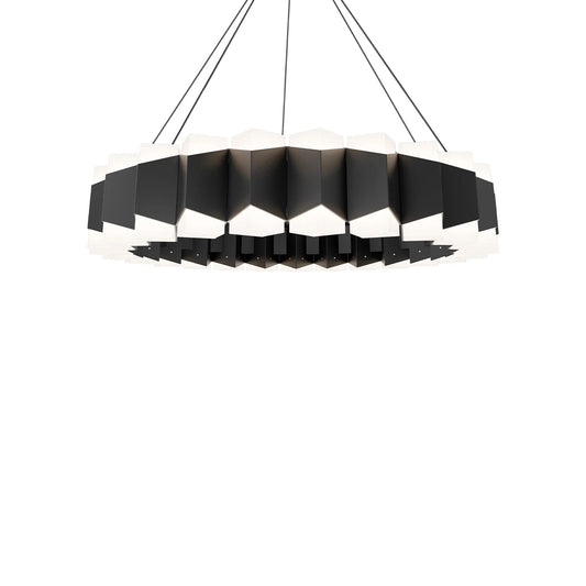 Black finish chandelier, by Modern Forms