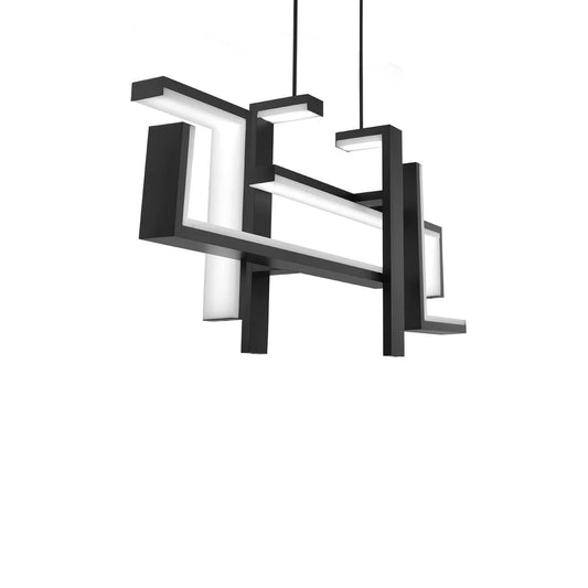 Black finish island pendant, by Modern Forms, for kitchen island or dining