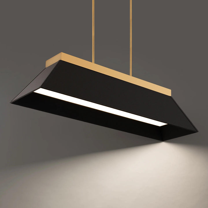 Black & aged brass finish island pendant, by Modern Forms, for kitchen island or dining