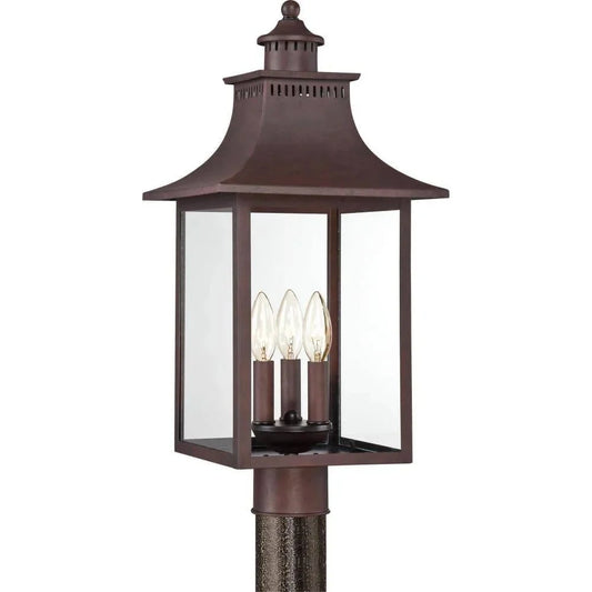 Outdoor post lantern, by Quoizel, for driveway or front yard