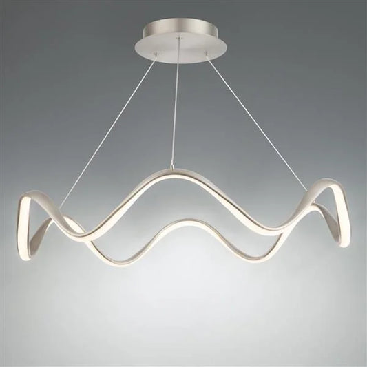 Brushed nickel pendant light, by WAC, for kitchen island or dining
