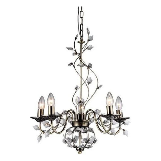 Brown & glass light fixture, by Maple