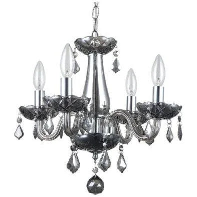Smoky crystals� + chrome metal parts chandelier, by Maple