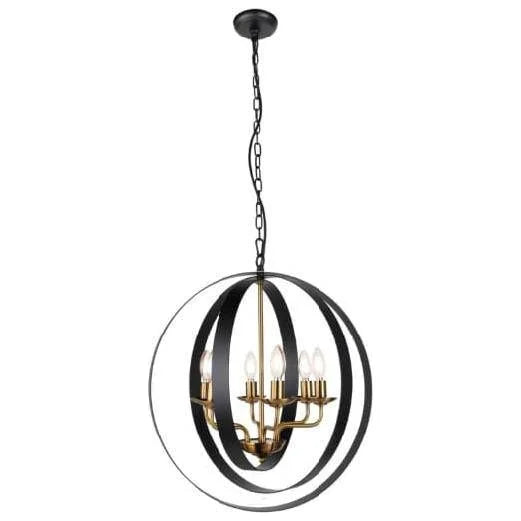 Black and gold pendant light, by Maple, for kitchen island or dining