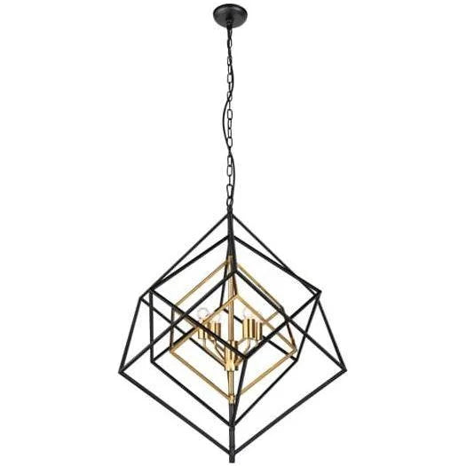 Black and gold pendant light, by Maple, for kitchen island or dining