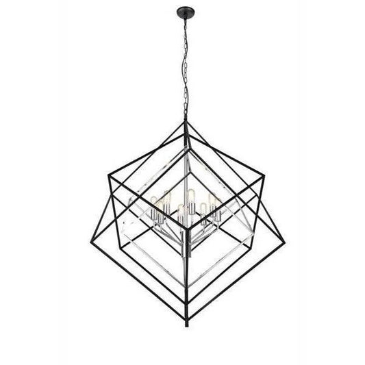 Black and chrome pendant light, by Maple, for kitchen island or dining