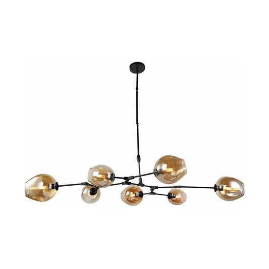 Iron grey + anber glass pendant light, by Maple, for kitchen island or dining