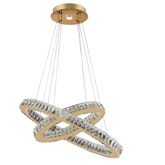 Gold+ clear crystal chandelier, by Maple