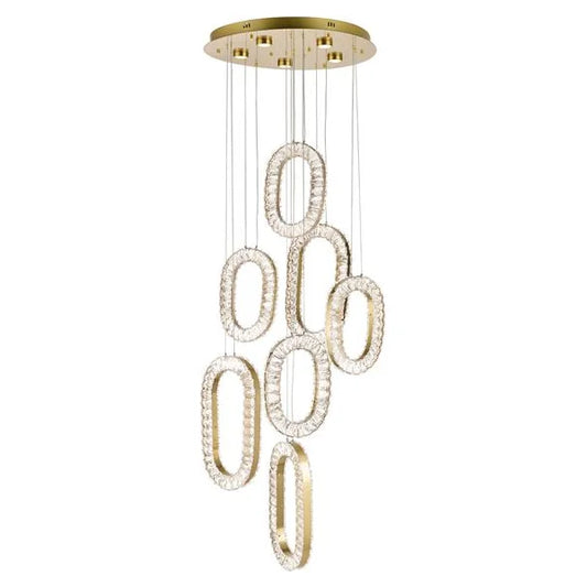 Gold+ clear crystal chandelier, by Maple