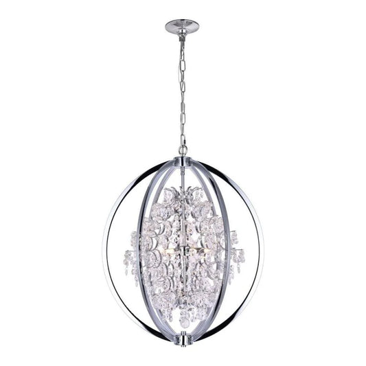 Chrome +clear crystal chandelier, by Maple