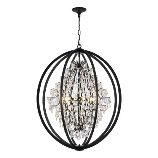 D30" x h38" chandelier, by Maple