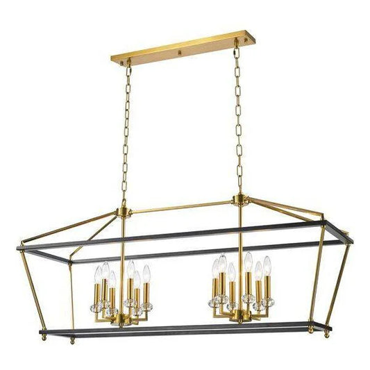 Gold & black finish + crysta island pendant, by Maple, for kitchen island or dining