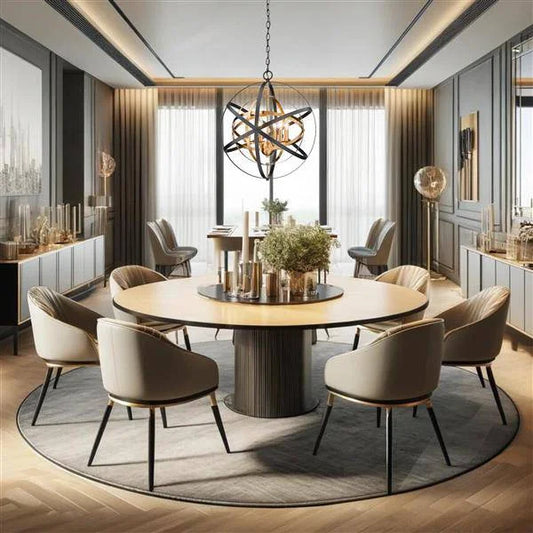 Brass and black pendant light, by Maple, for kitchen island or dining, angled view