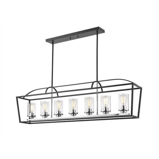 Black& gold + clear glass island pendant, by Maple, for kitchen island or dining