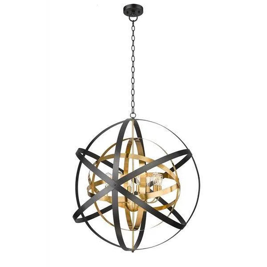 Black+ gold pendant light, by Maple, for kitchen island or dining