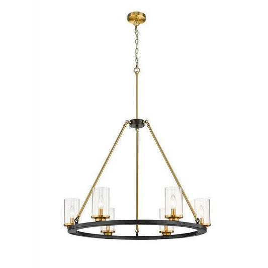 Black+gold finish pendant light, by Maple, for kitchen island or dining