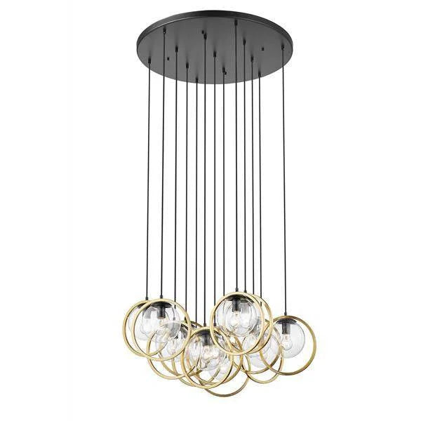 Black/gold pendant light, by Maple, for kitchen island or dining