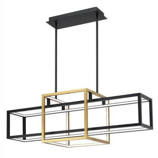 Gold+matt black pendant light, by Maple, for kitchen island or dining
