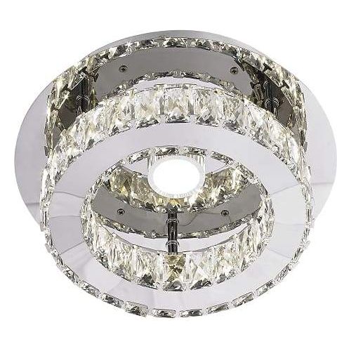 Chrome flush-mount ceiling light, by Maple, for hallway, bedroom, or entryway