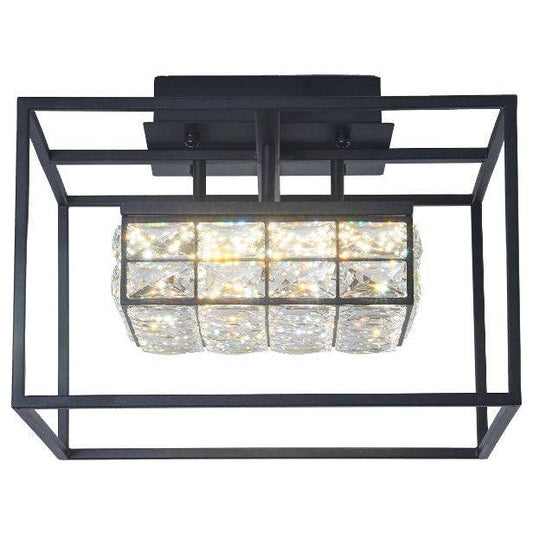 Black+ crystal flush-mount ceiling light, by Maple, for hallway, bedroom, or entryway