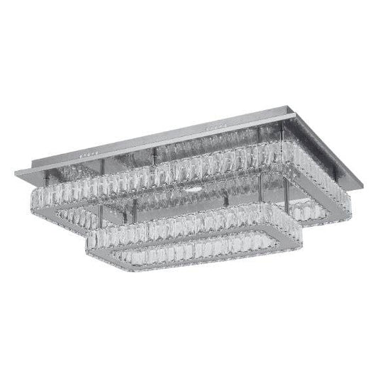 Chrome flush-mount ceiling light, by Maple, for hallway, bedroom, or entryway