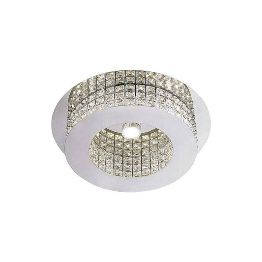 Chrome flush-mount ceiling light, by Maple, for hallway, bedroom, or entryway