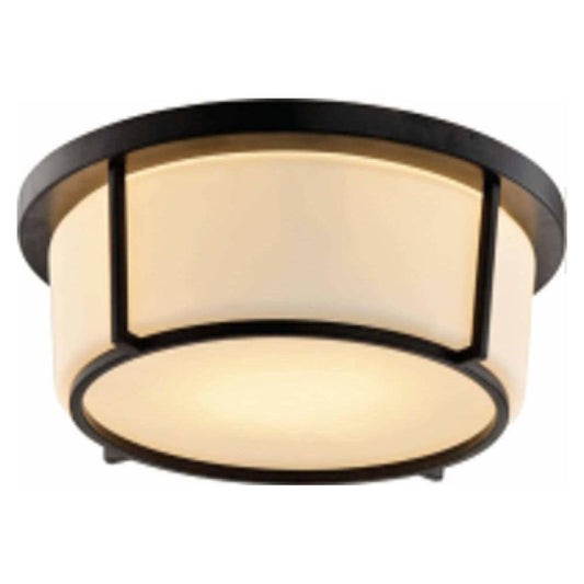 Oil brushed bronze (orb) flush-mount ceiling light, by Maple, for hallway, bedroom, or entryway