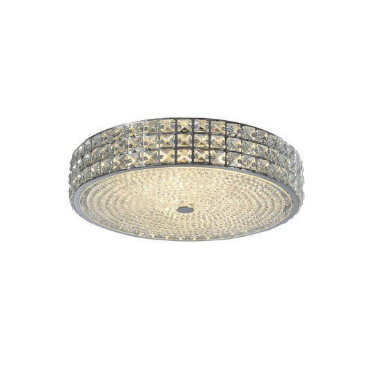 Chrome flush-mount ceiling light, by Maple, for hallway, bedroom, or entryway